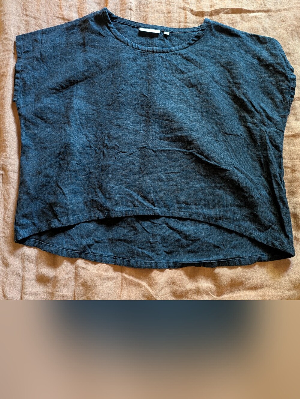 Only Child Linen Alta Top in Black, S/M